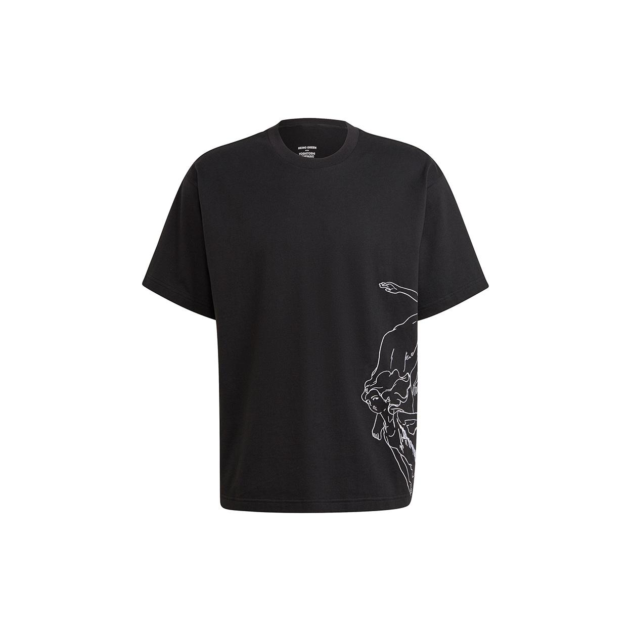 adidas originals Artist Tee Ss White Embroidered Sports Round Neck Short Sleeve Black Men s HA4694 M