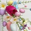 Easter Decorations Artificial Floral Easter Egg Picks Spring Stems Plastic Flower Decor Home Vase Filler Table Home Decor