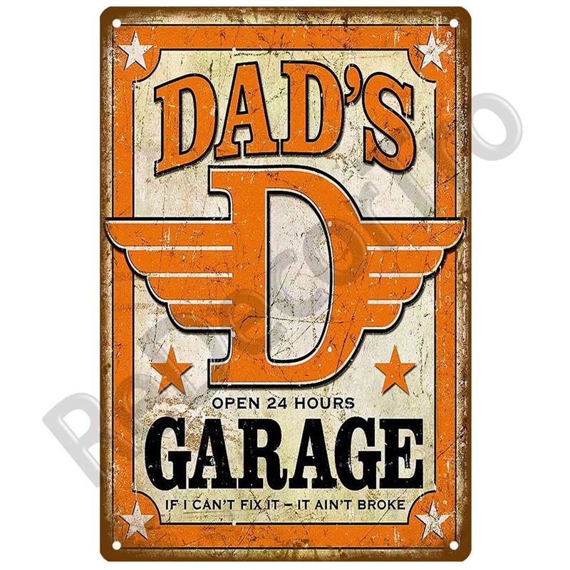 Garage Bil Retro Dekorativt Hus Metallskylt Plåt Affischer På Väggen Plåtskylt Vintage Affisch Dekor Väggkonst Rumsdekoration