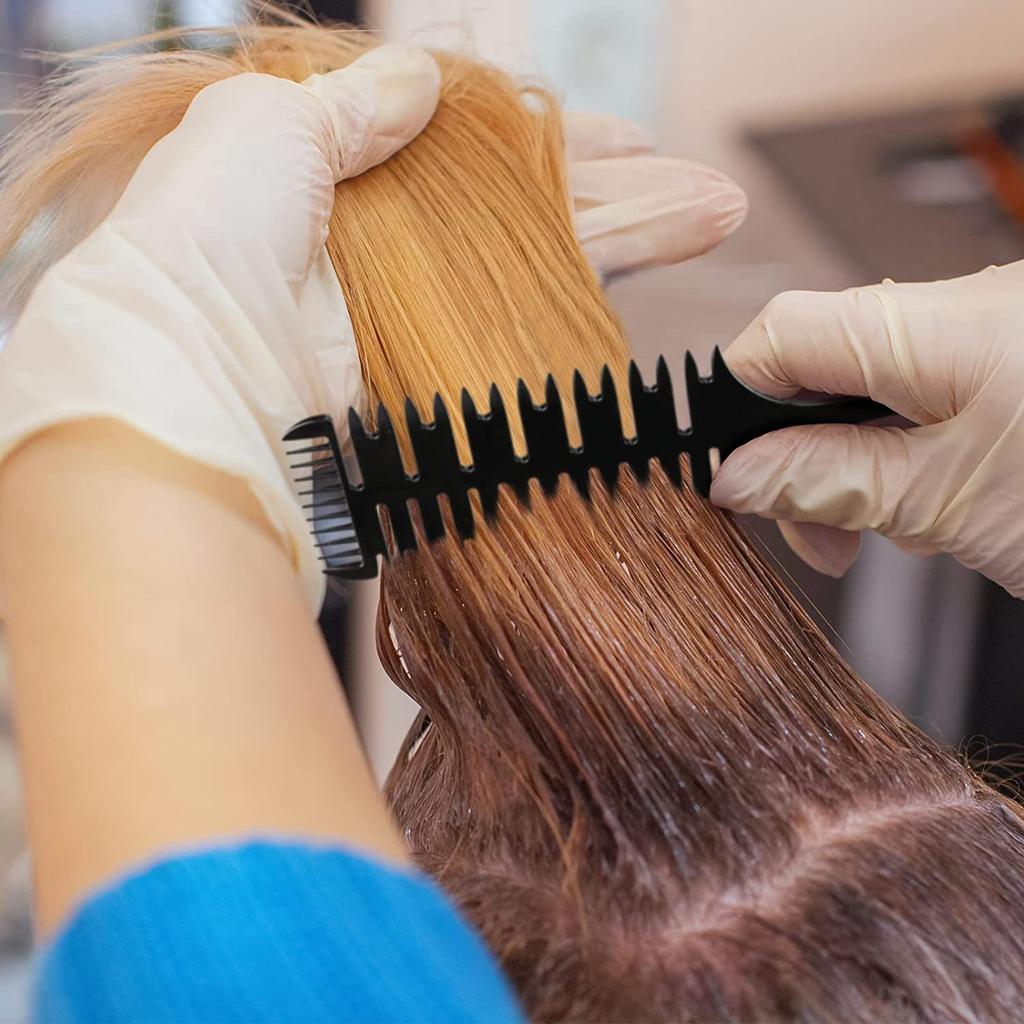 Highlighting Comb Dyeing Comb and Perfect for Hair Beauty Hair and Salon Hair Suitable for Men and Includes 6 Combs and 2 Hair Black Set, 6-Piece Set,