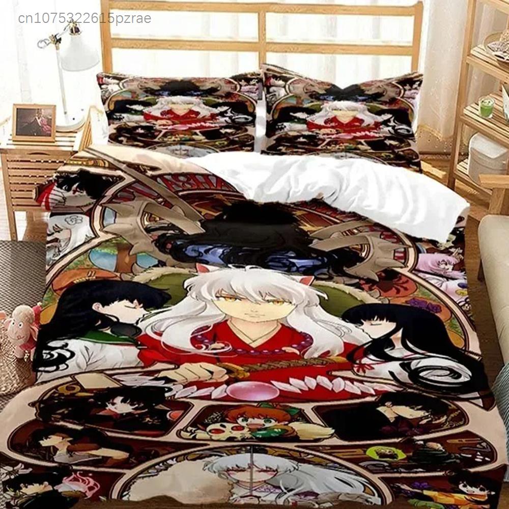 3D Print Anime Inuyasha Duvet Cover Sesshoumaru Bedding Set Double Twin Full Queen Kids Bedclothes Quilt Cover