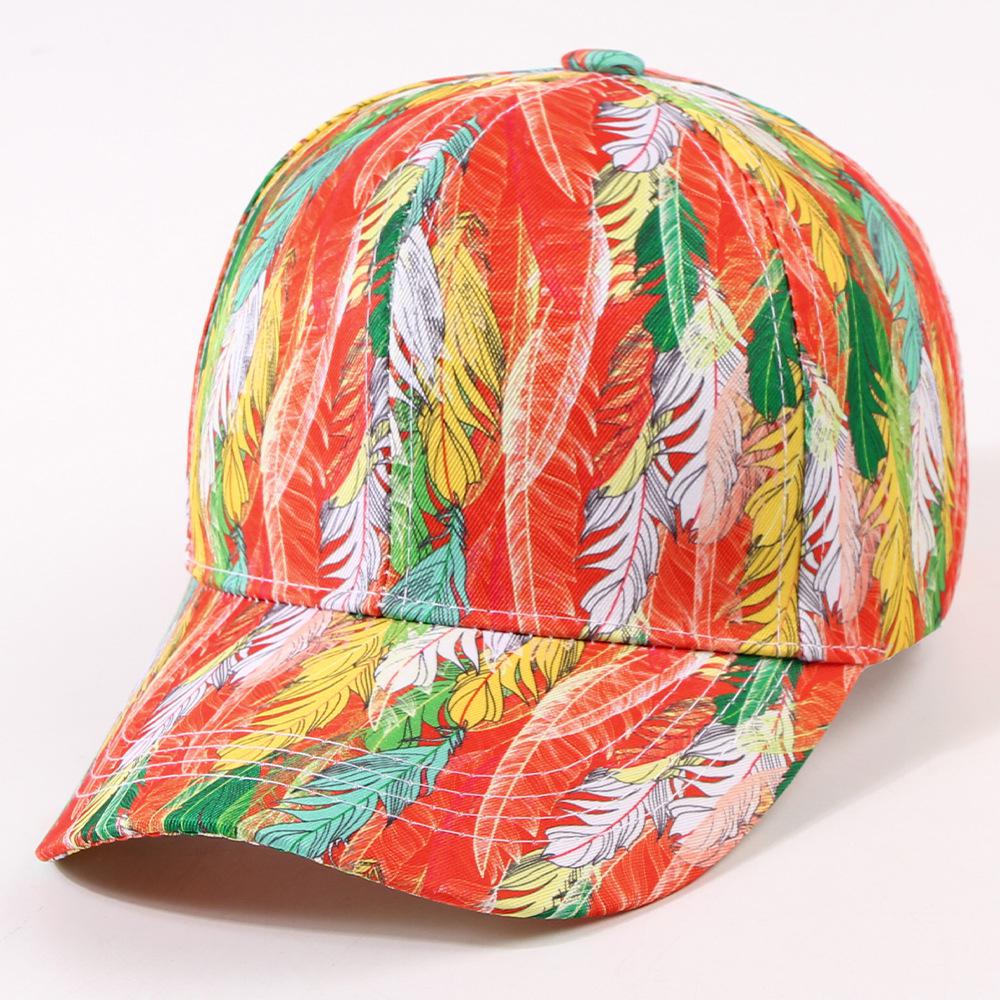 Baseball Cap Women Outdoor Sunscreen Snapback New Casual Dance Spring Summer Feather Graffiti Sun Hat Caps For Men Women Unisex