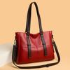 Large Capacity Retro Tote Bag Solid Color Casual Women's Shoulder Bag Mother Bag