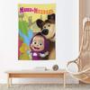 Cartoon MMasha And The Bear Tapestry Microfiber Wall Hanging For Bedroom Living Room Decor Outdoor Festival Bar Background