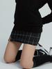 Yutinggolpeu Preppy Check Skirt Black