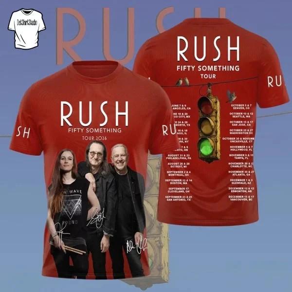 Rush 2026 Fifty Something Tour 3D Футболка Графическая футболка рок-группы Мужская Женская S-5XL Унисекс Футболка S