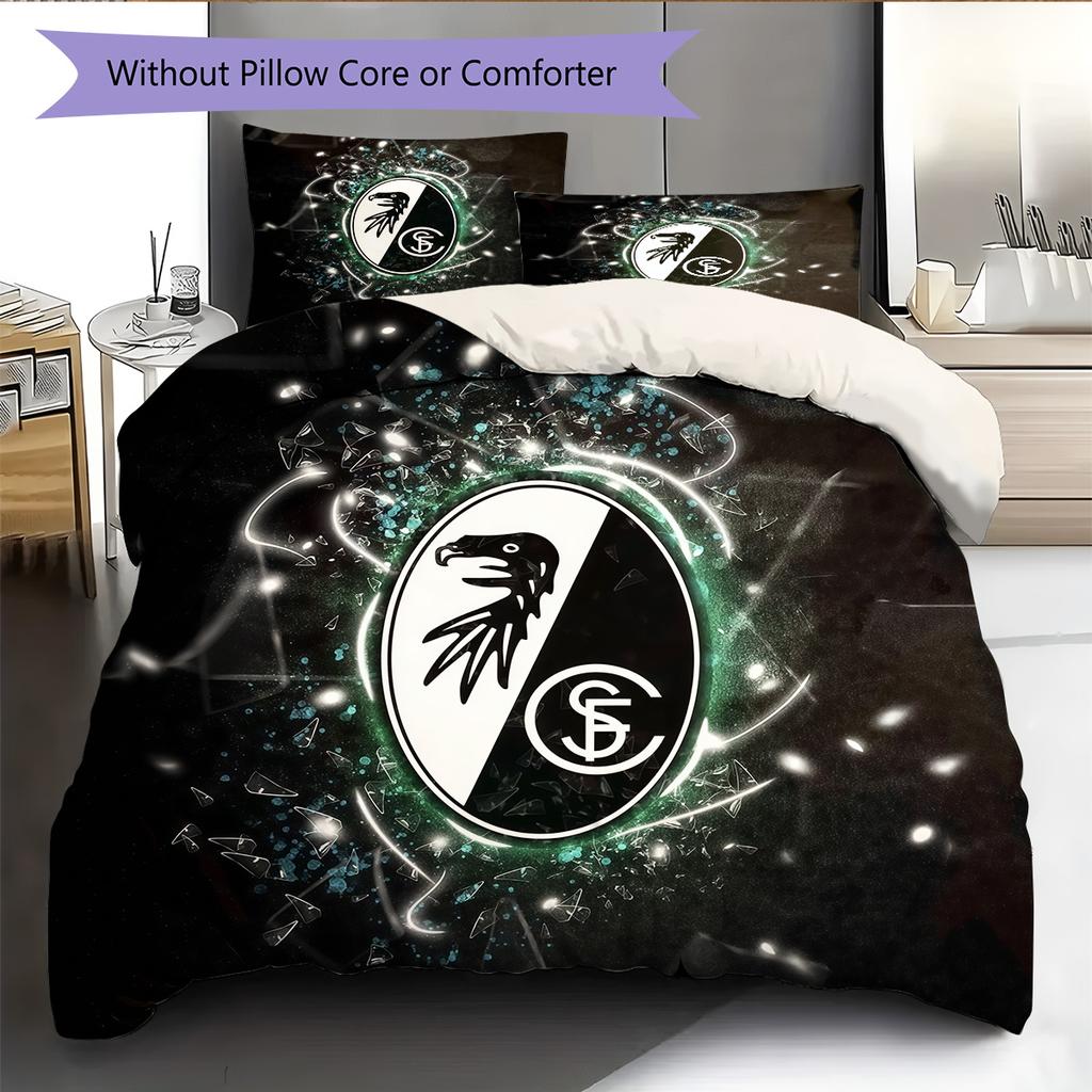 SC Freiburg Pattern Bedding Quilt Set Home Decoration Gift (1 * Duvet Cover + 2 * Pillowcase Without Core).xwn