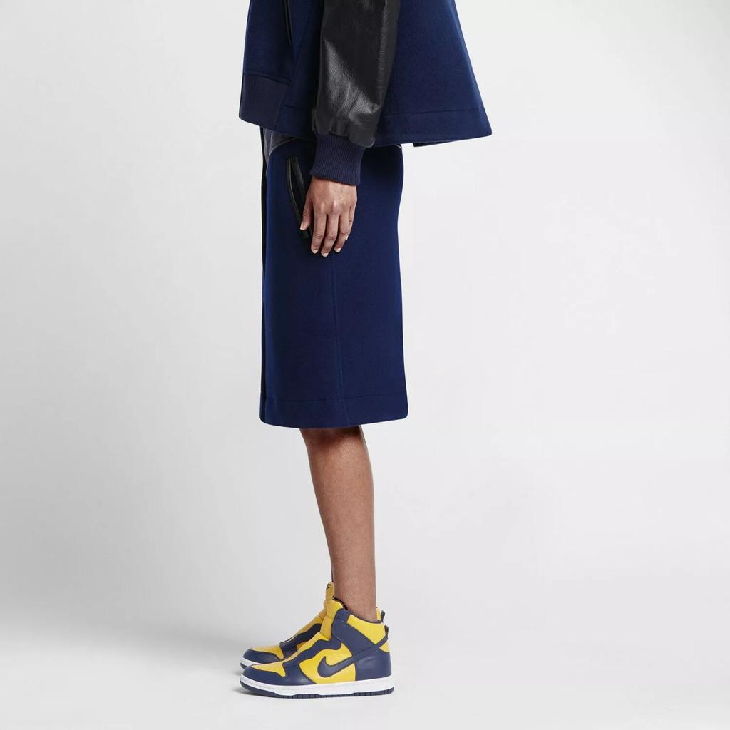 Nike Letter Logo Print Patchwork Buttoned Skirt Women Skirts Blue 802264-452