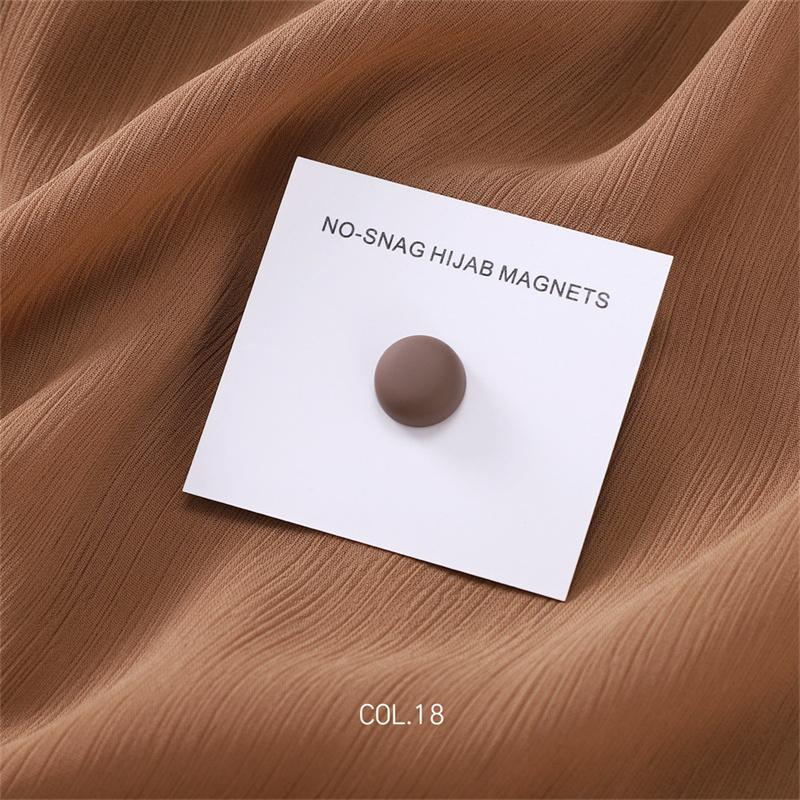 New 54color Matte Silk Scarf Hijab Magnet Brooch Strong Magnetic Buttons Round Shawl Dual-use Collar Clip Cufflinks