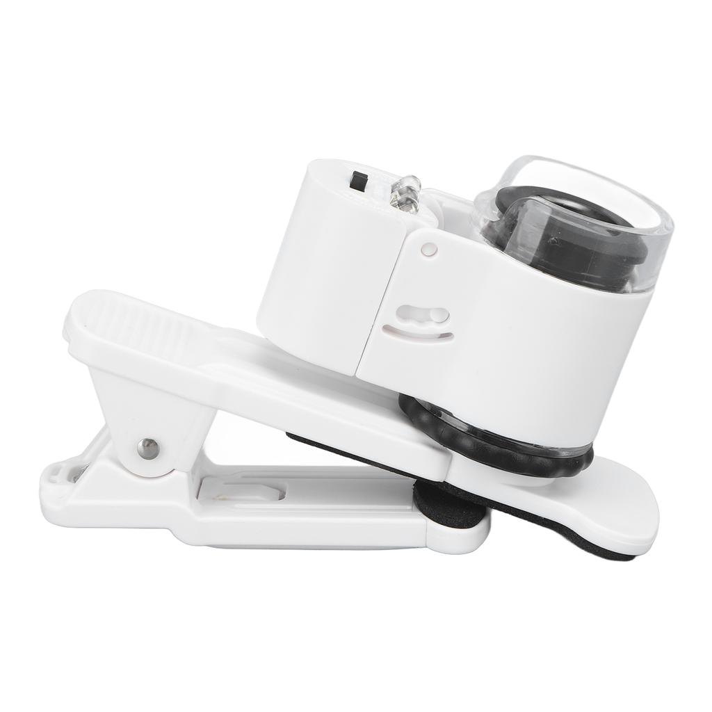 45X Mini Mobile Phone Microscope UV Light Adjustable Head Angle Cell Phone Clip On Microscope for