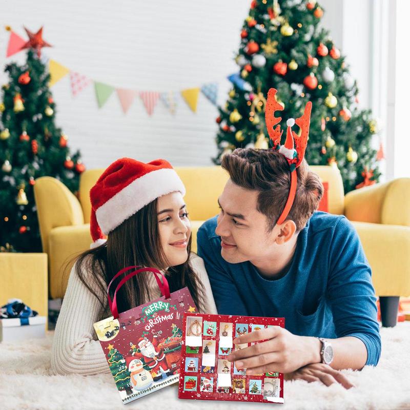 Christmas Advent Calendar Bracelet 24 Day Countdown Calendar Alloy Bracelet Jewelry Making Kits Kids Christmas Surprise Gift Box
