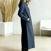Women's -color Mid-length Loose-fitting Dress With Large Pockets And Casual