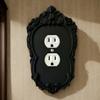 Gothic Style Wall Switches Plate Cover Elegant Decorative Plastic Panel Elegant Black Wall Panel Cover For Home Decoration
