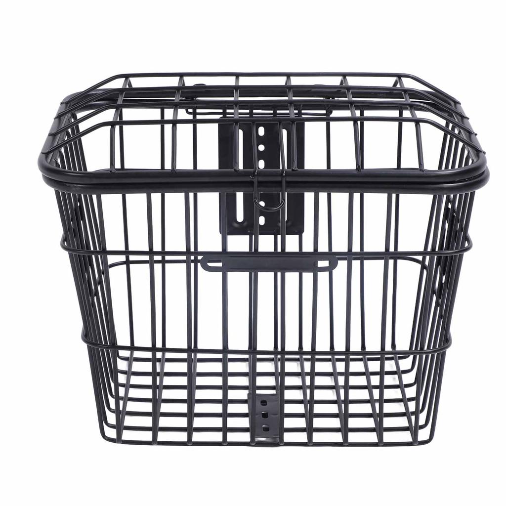Electric Bike Basket Metal Bike Rear Storage Basket Large Capacity Cycling Basket with Lid for Bags Food Vegetable
