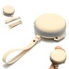 Folding Glasses Case Round Storage Bag Portable Leather Zipper Pouch Travel Sunglasses Reading Glasses Small Storage Bag