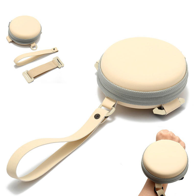 Folding Glasses Case Round Storage Bag Portable Leather Zipper Pouch Travel Sunglasses Reading Glasses Small Storage Bag