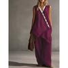 Bohemian Style Sleeveless Cotton Vest And Wideleg Pants Casual Set For Women Spring Summer