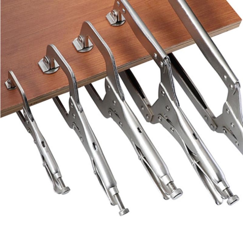 Locking C Clamp Locking Pliers Adjustable Welding Clamps Vises Regular Tip and Swivels Pad for Shop Home Farm Automotive