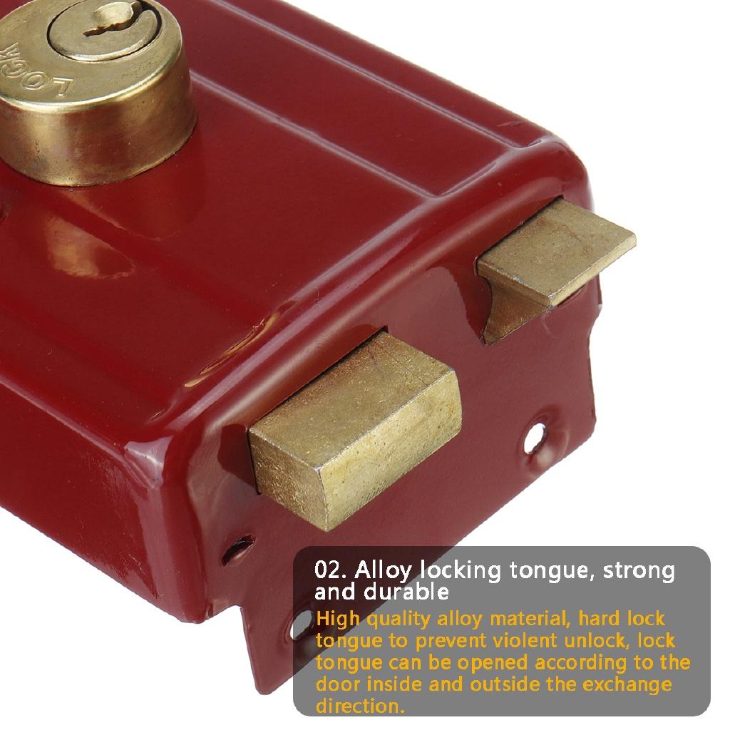 Porta in Legno Porta Esterna Serratura Retro Sicurezza Serratura Assicurazione Multipla Ghisa Antifurto Serrature Rosse