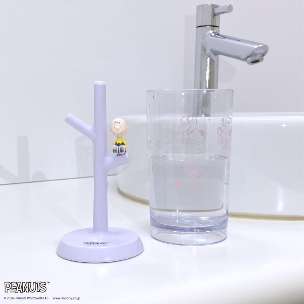 Hashy Top-in Gargle Cup & Stand, Charlie Brown, W&B, PN-3520