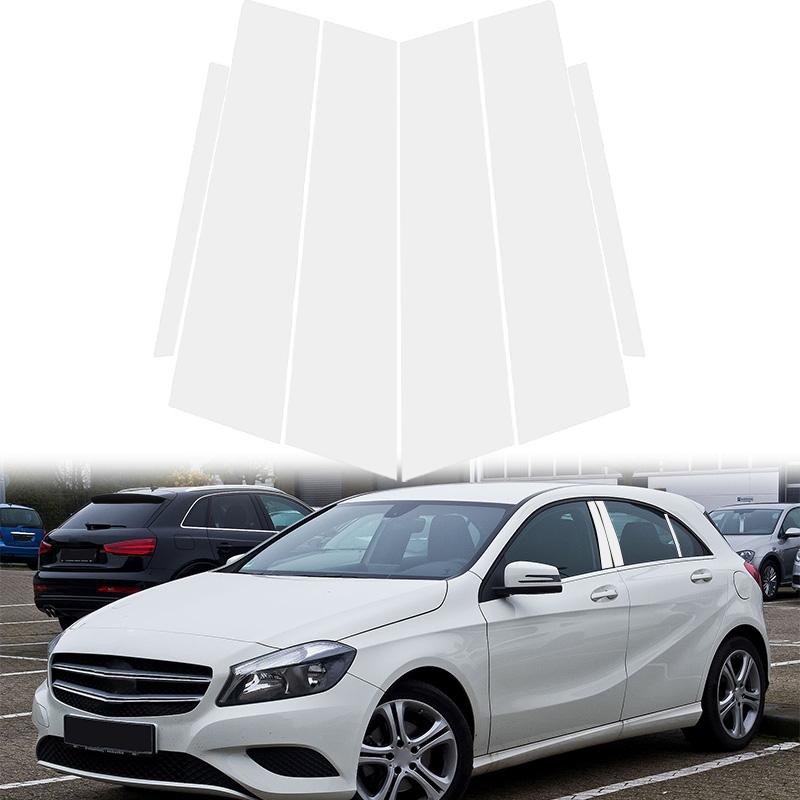 6pcs/set Pillar Posts Trim Cover Stickers Car Exterior Window B-Pillar Decoration Vinyl For Mercedes Benz A Class W176 5-Door Hatchback 2013-2018