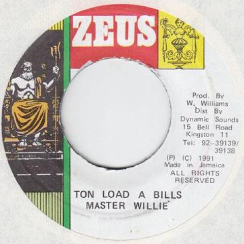 

7inch Record MASTER WILLIE - Ton Loard A Bills Zeus 1991 Jamaica Reggae, Ska & Dub