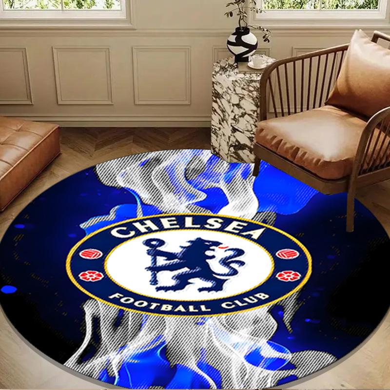Football Club Emblem lion Round Rug for Livingroom,Bedroom, Palyroom, Chair Rug, Area rug, Circle Carpet, Large Size Fan Christmas gift
