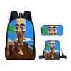 High-end Ice Plus fire Soccerly Foot Ball 3D Design 3pcs/Set Learner Bags Everyday Laptop Knapsack Backpack Sling Carry Tote Pencil Pouch