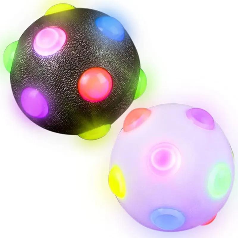Dog Toy Glowing Ball LED Puppy Balls Flashing Elastic Ball Toy Pet Color Light Ball Interactive Toys For Cats Small Dogs