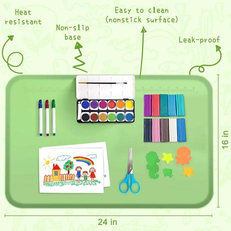 Washable Kids Art Pad Silicone Art Board Travel Friendly Painting Mat For Children Creativity