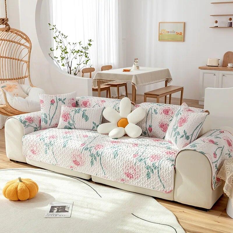 Four Seasons Cotton Sofa Cushion Cover Soft Washable Durable All Season Living Room Decor 70x70cm