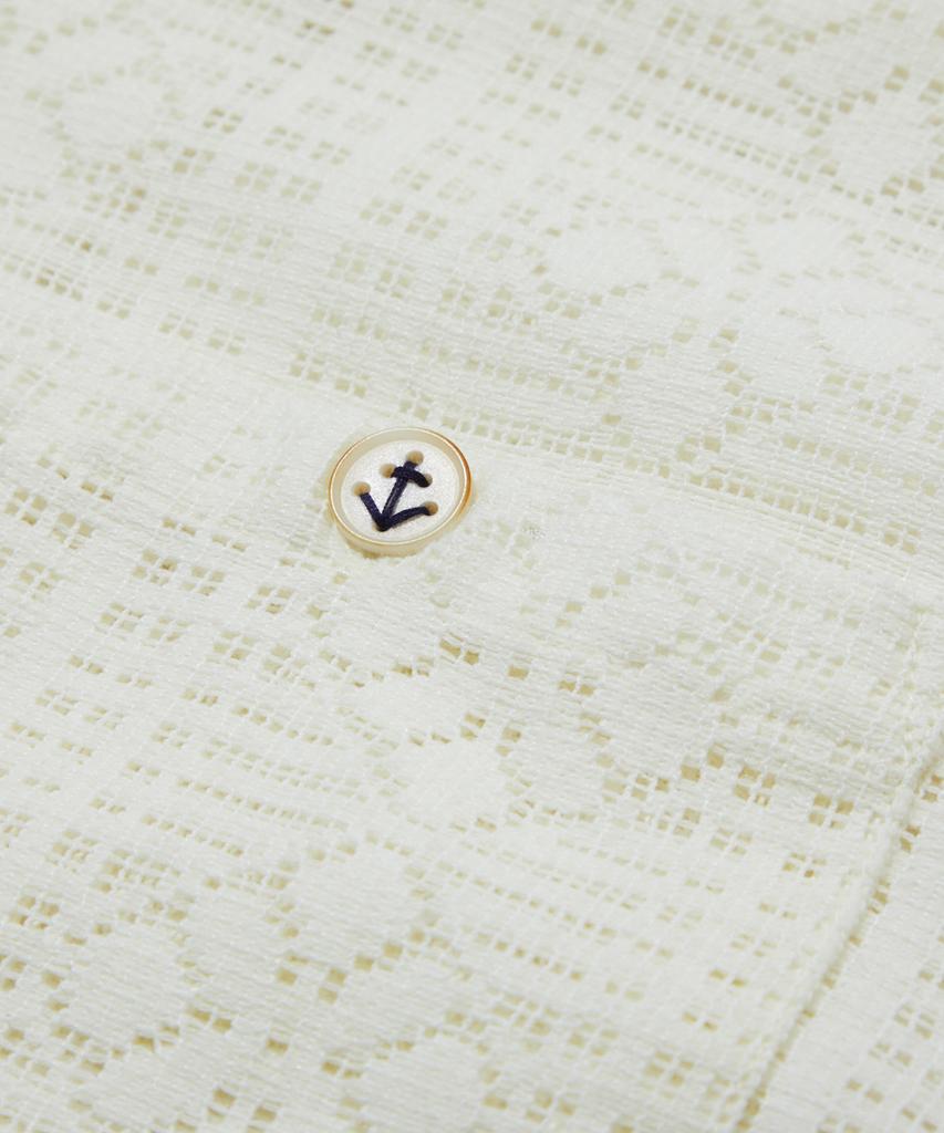 PENFIELD Crochet Open Collar Short Sleeve Shirt White_Fs2Wr12U