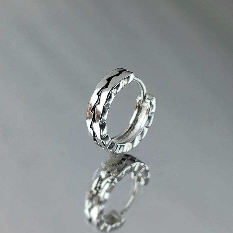 S925 Sterling Silver Crack Ear Buckle Trendy Male and Female Ear Ring