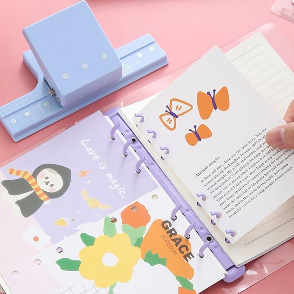 Mini Size Paper Hole Puncher 3/5-Hole DIY Book Page Stitcher Hole Punching Machine  School Office