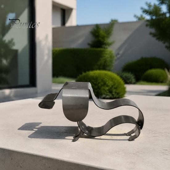 Cute Dog Garden Decor Rustic Dachshund Metal Statue, 3D Sculpture, Weatherproof Indoor Tabletop Decoration for Patio Lawn Yard Porch Table,