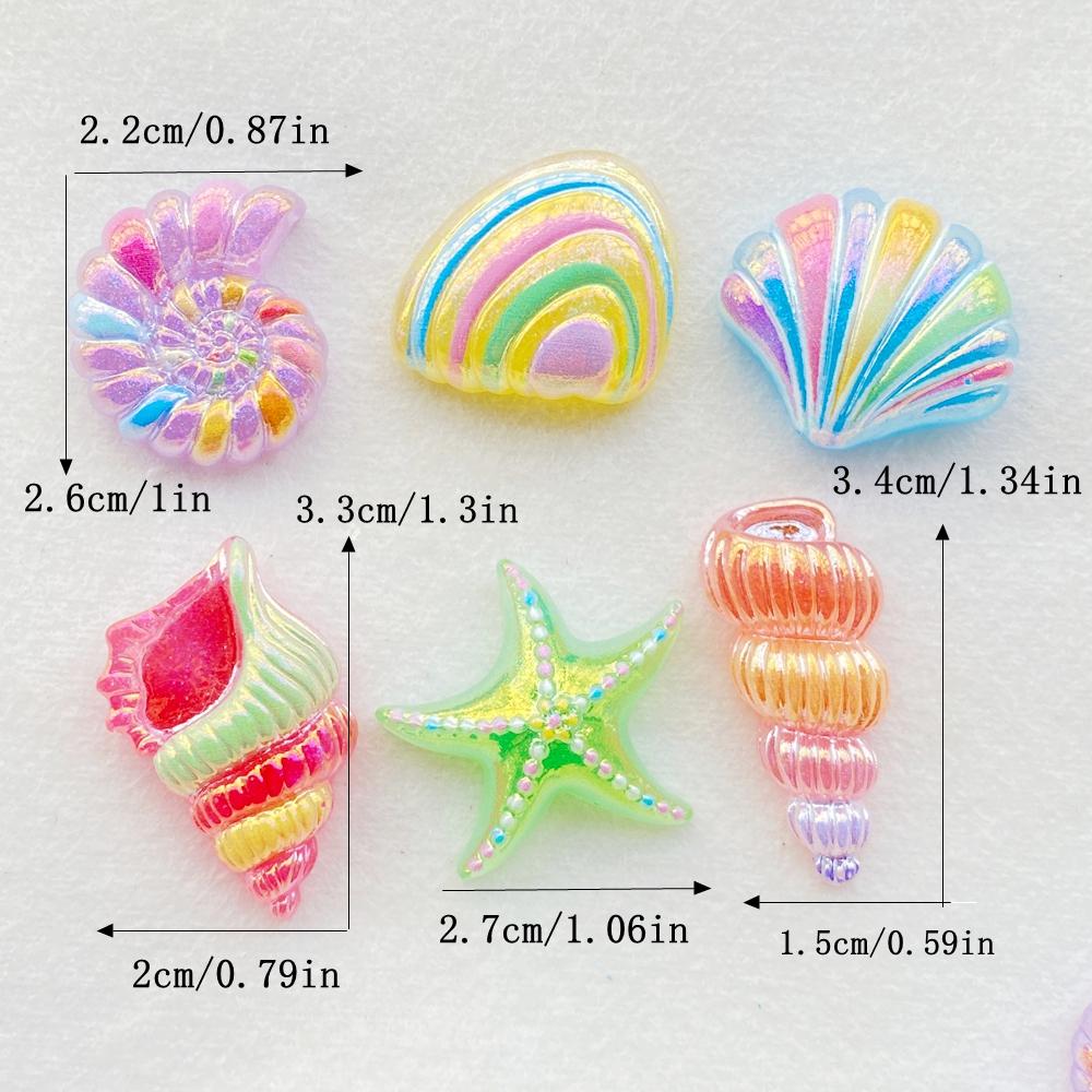 10 Stück Neue Süße Harz Cartoon Muschel, Seestern Serie Flache Rückseite Scrapbooking DIY Schmuck Bastel Dekoration Zubehör