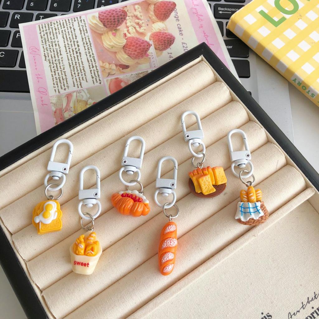 Cute French Breakfast Bread Keychain Pendant - Perfect for Bags, Friend and Couple Gifts