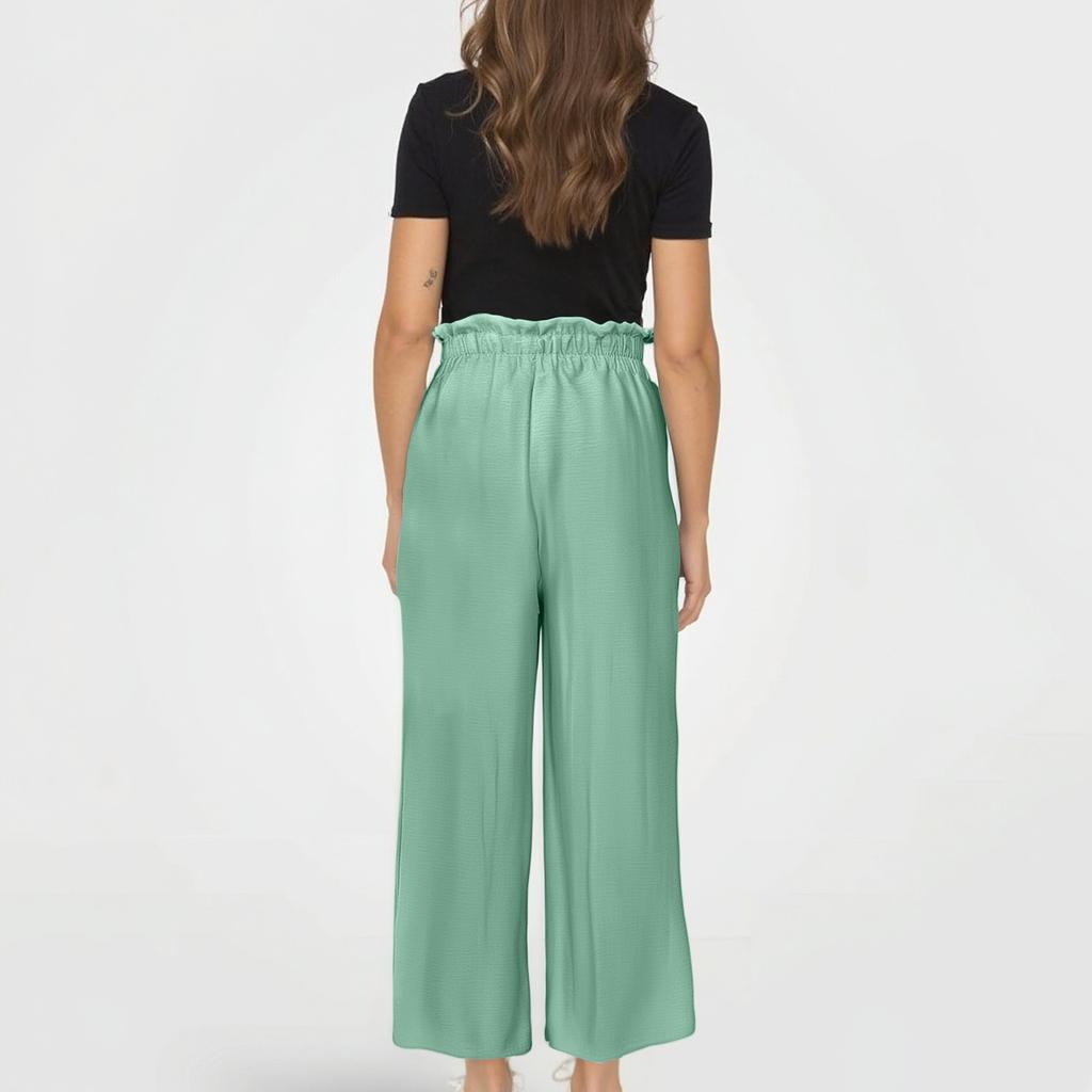 Ladies' Loose Casual Elegant And Comfortable High Waisted Pleated Wide Leg Pants