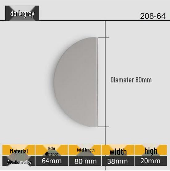 Polo kruhové hliníkové rukojeti v barvách Morandi pro dveře moderní minimalistické dětské skříně