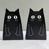 Cute Black Cat Book Ends Heavy Duty Metal Bookends Office Desktop Home Bookshelf For Book Lovers Book Rack Office Supplies
