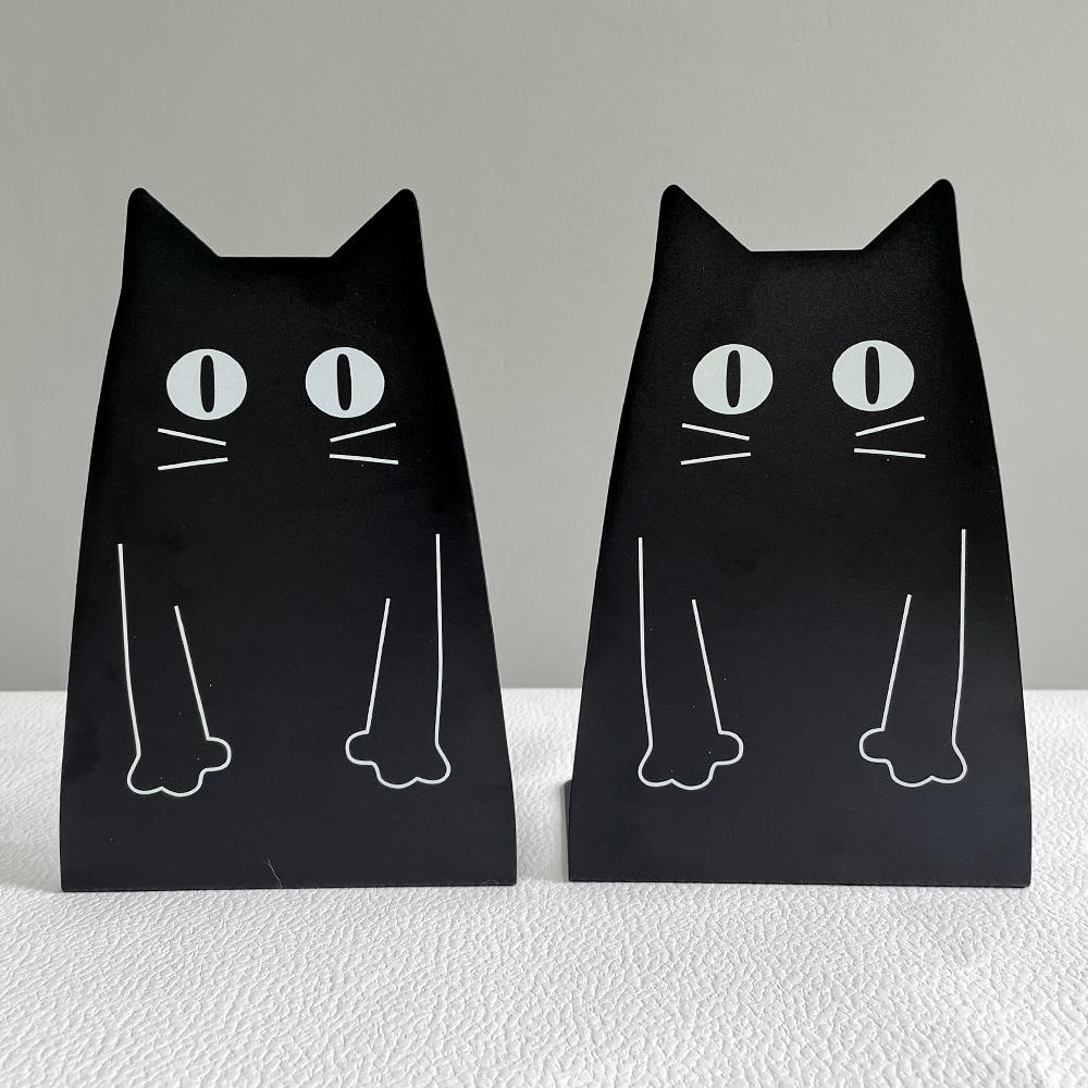 Niedliche Schwarze Katze Buchstützen Schwerlast Metall Buchstützen Büro Schreibtisch Zuhause Bücherregal Für Buchliebhaber Buchständer Bürobedarf