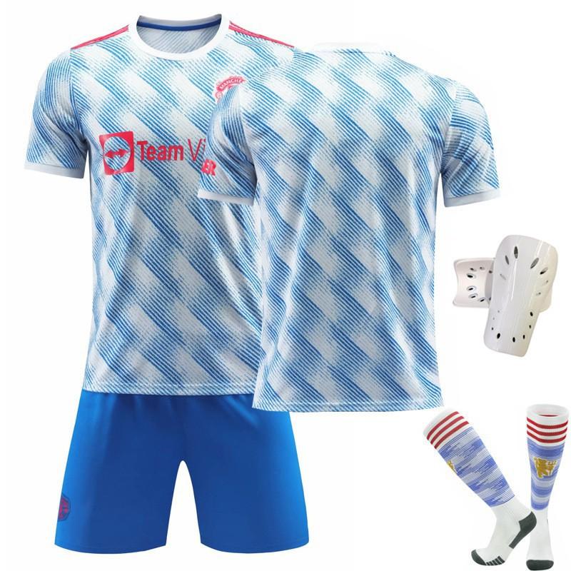 21-22 Red Devils Away No. 7 C Ronaldo Blue Jersey Set Football Uniform 6 Bogba Champions League Version Batch