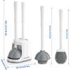 Unique Toilet Plunger and Brush, Silicone Brush and Heavy Duty Toilet Plunger Set with Ventilated Holder, 2-in-1 Toilet Brush and Plunger Combo for