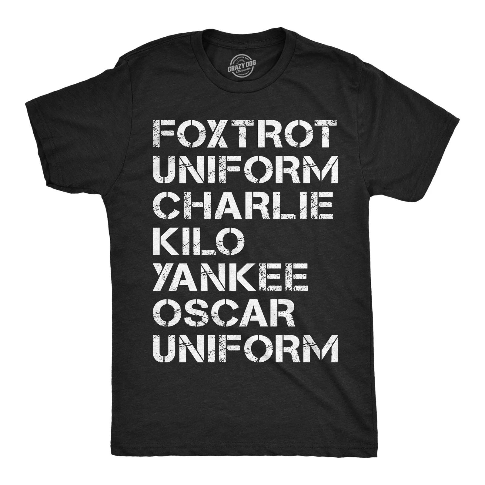 Mens Funny T Shirts Foxtrot Uniform Charlie Kilo Yankee Oscar Uniform Sarcastic XXL