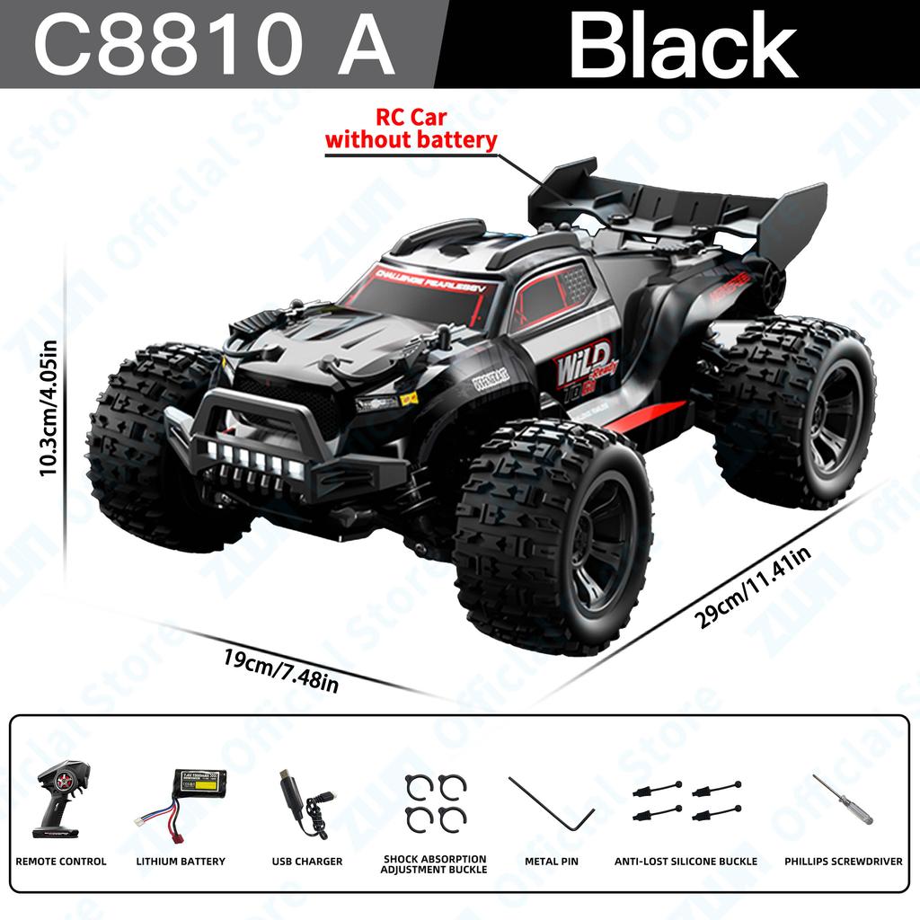JJRC C8810 1:18 RC Car 2.4G 4WD Remote Control Crawler Electric LED Climbing Off-Road Monster Truck Vehicle Toy for Kid Gift