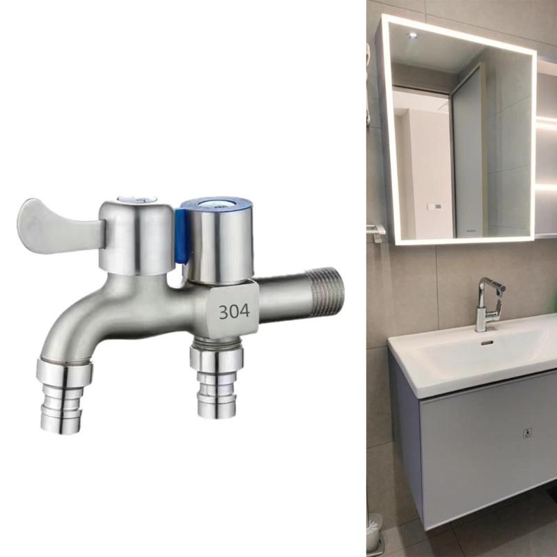 Double Water Outlet Mop Pool Tap Outdoor Garden Faucet Zinc Alloys 1/2inch Bidet Faucets Outdoor Garden Pool Faucet