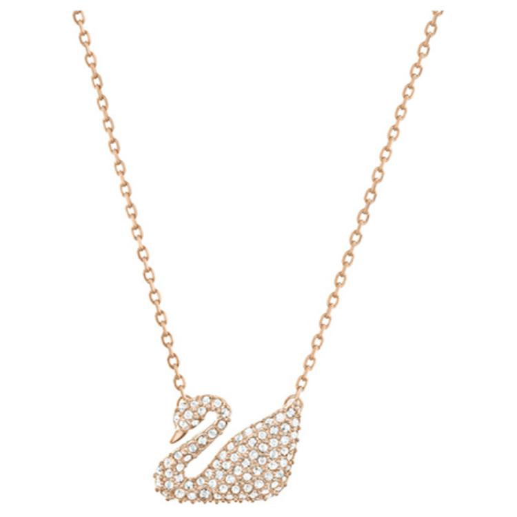 Swarovski Swan Series Elegant Swan Pendant Necklace Women necklace Rose-Gold 5121597 Box (Random Color)