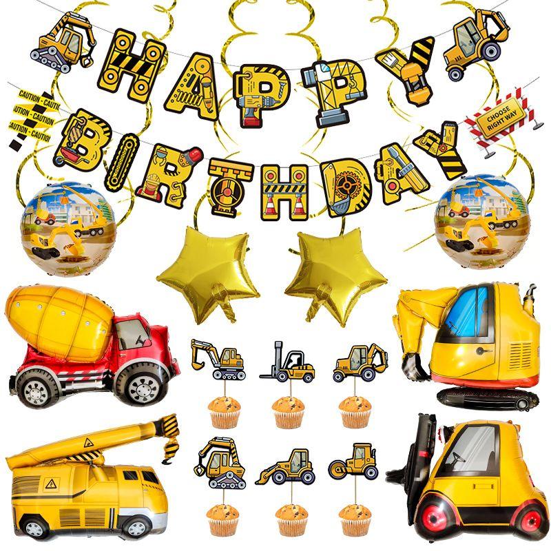 

Набор в тематике инженерной техники, Набор воздушных шаров на день рождения для детей, Принадлежности для украшения вечеринки Traffic car set