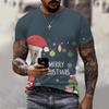 Cross-border Santa Claus Digital T-shirt Men's and Women's Large Size Fashion Short-sleeved Summer Cool Creative 3DT-shirt