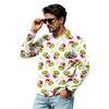 Men's Casual Christmas V-Neck T-Shirt Comfortable Loose Fit Street Printed Top